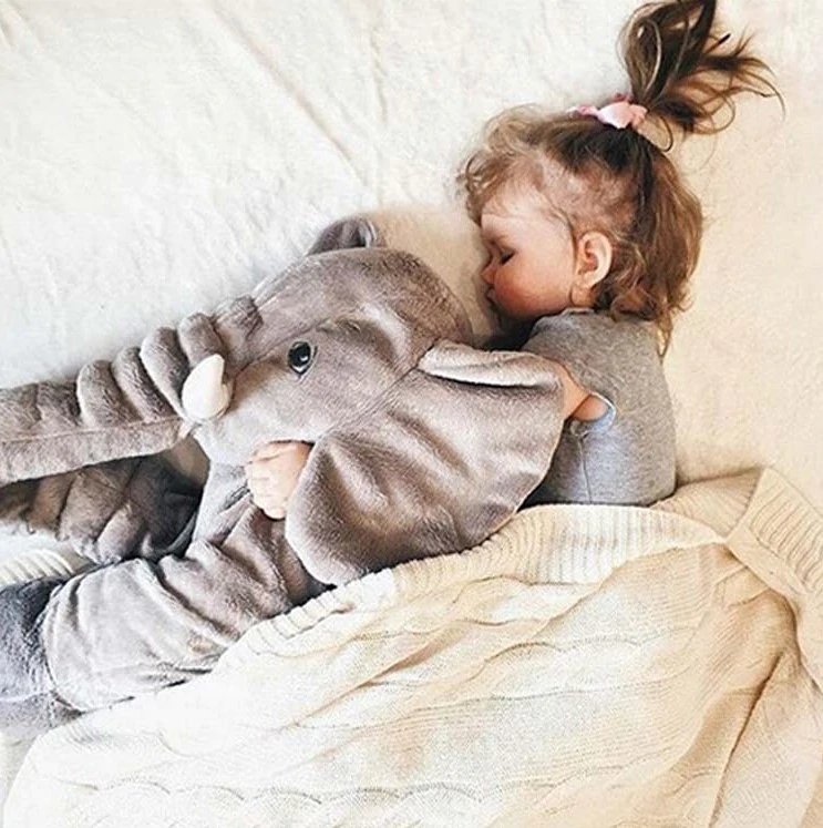 Coussin peluche éléphant pour bébé – Coussin doux en peluche pour repos et confort | Sulvida