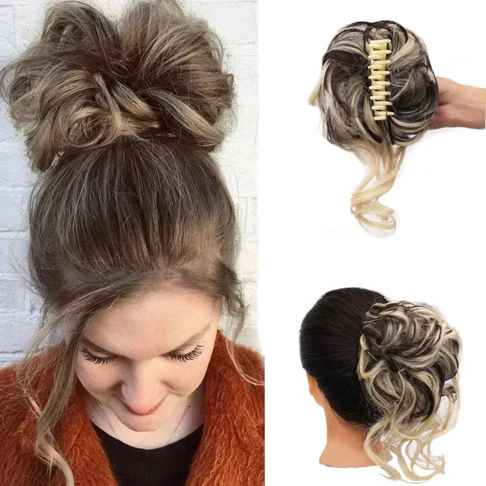 Chignon Clip-in avec Volume et Boucles pour Effet Plein – Postiche Instantané 18 Couleurs | Sulvida