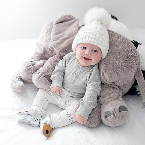 Coussin peluche éléphant pour bébé – Coussin doux en peluche pour repos et confort | Sulvida