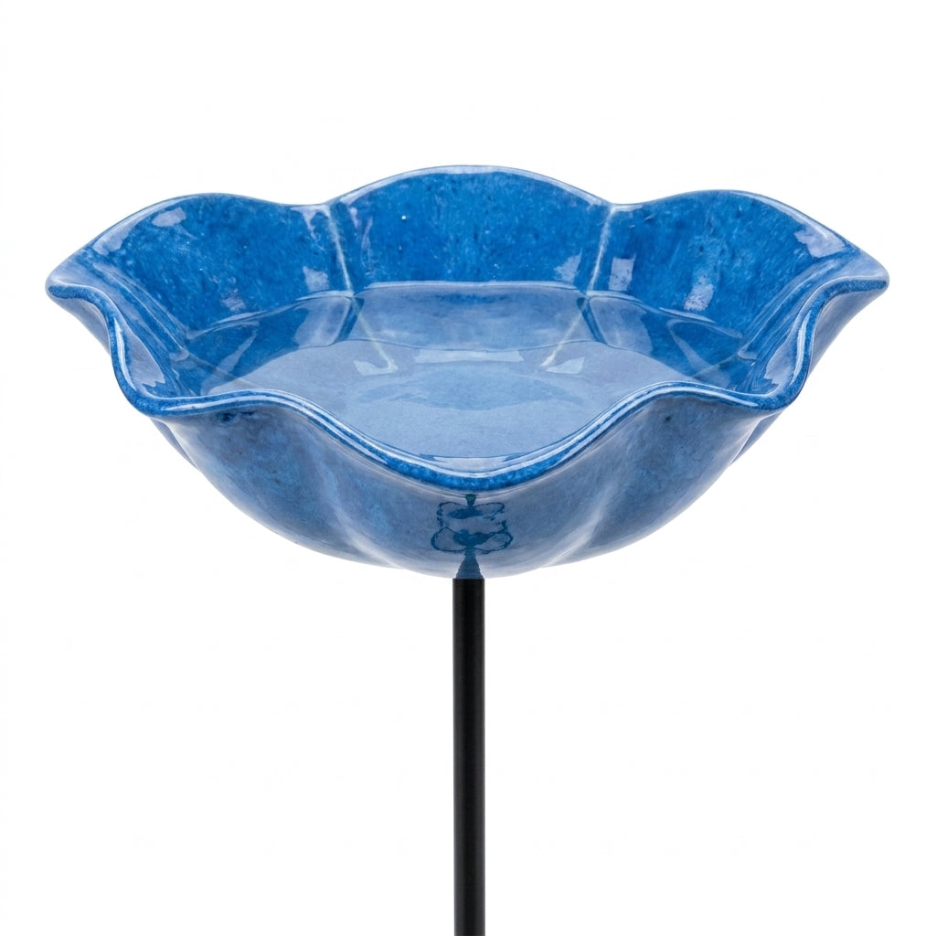 Bain pour oiseaux et abreuvoir pour abeilles en forme de fleur – Décoration de jardin à planter avec coupelle d’eau pour oiseaux, abeilles et papillons – Ornement de jardin en métal et mangeoire pour oiseaux | Sulvida