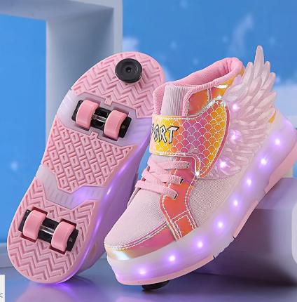 Baskets lumineuses à roulettes et ailes – Rechargeables par USB, pour filles et adolescentes | Sulvida