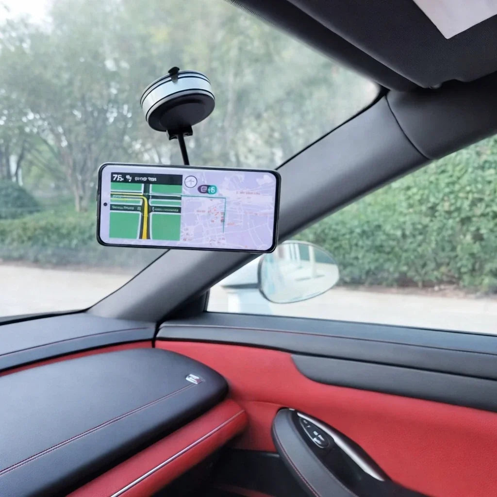 Support de téléphone magnétique avec ventouse à vide — Adhérence renforcée et mouvement libre pour une utilisation mains libres sécurisée en voiture | Sulvida
