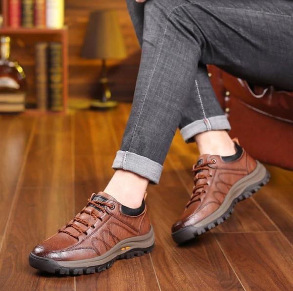 Waterdichte Orthopedische Leren Herenschoenen met Ergonomische Zool | Sulvida