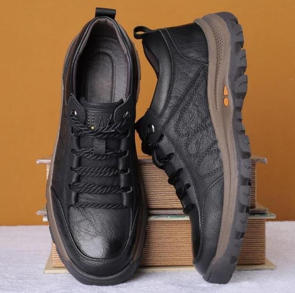 Chaussures orthopédiques en cuir imperméable pour hommes avec semelle ergonomique | Sulvida