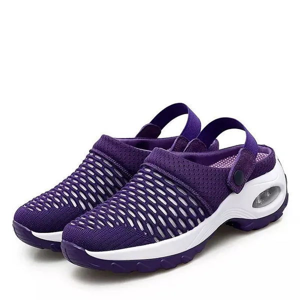 Sandales avec dessus en mesh et semelle épaisse pour femmes – Chaussures confortables avec coussin d’air | Sulvida