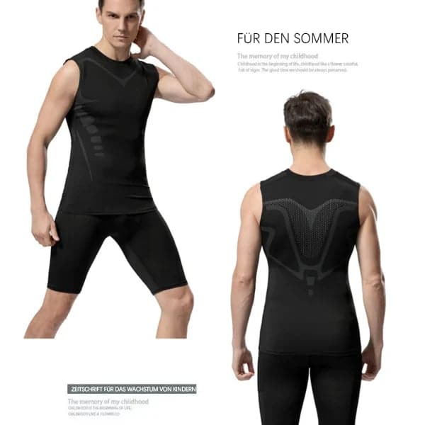 Gilet de Compression Sans Manches – Maillot Ionique Sculptant pour Hommes | Sulvida