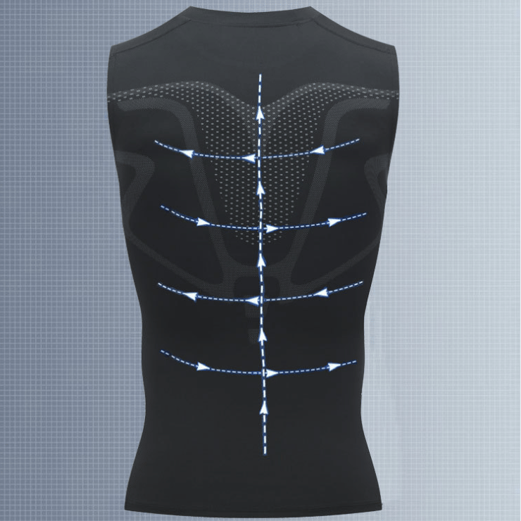 Gilet de Compression Sans Manches – Maillot Ionique Sculptant pour Hommes | Sulvida
