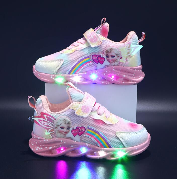 Baskets LED pour enfants avec semelle lumineuse – Chaussures de sport à paillettes pour filles avec capteur de mouvement et effets lumineux colorés | Sulvida