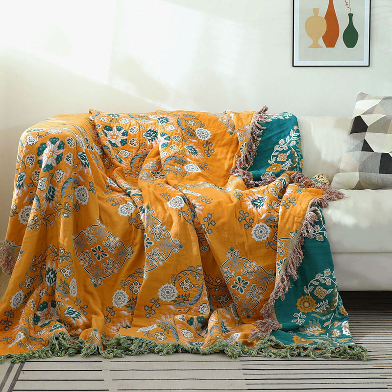 Quilt réversible à motif floral, couette légère et respirante, double face et multifonction, de 150x200 à 230x250 cm, pour toutes les saisons | Sulvida