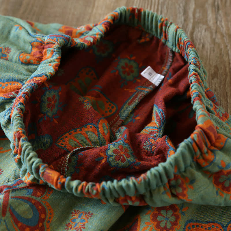 Ensemble de pyjama et vêtements d’intérieur pour femmes en coton, motif papillons vintage, manches longues, pour une détente confortable | Sulvida