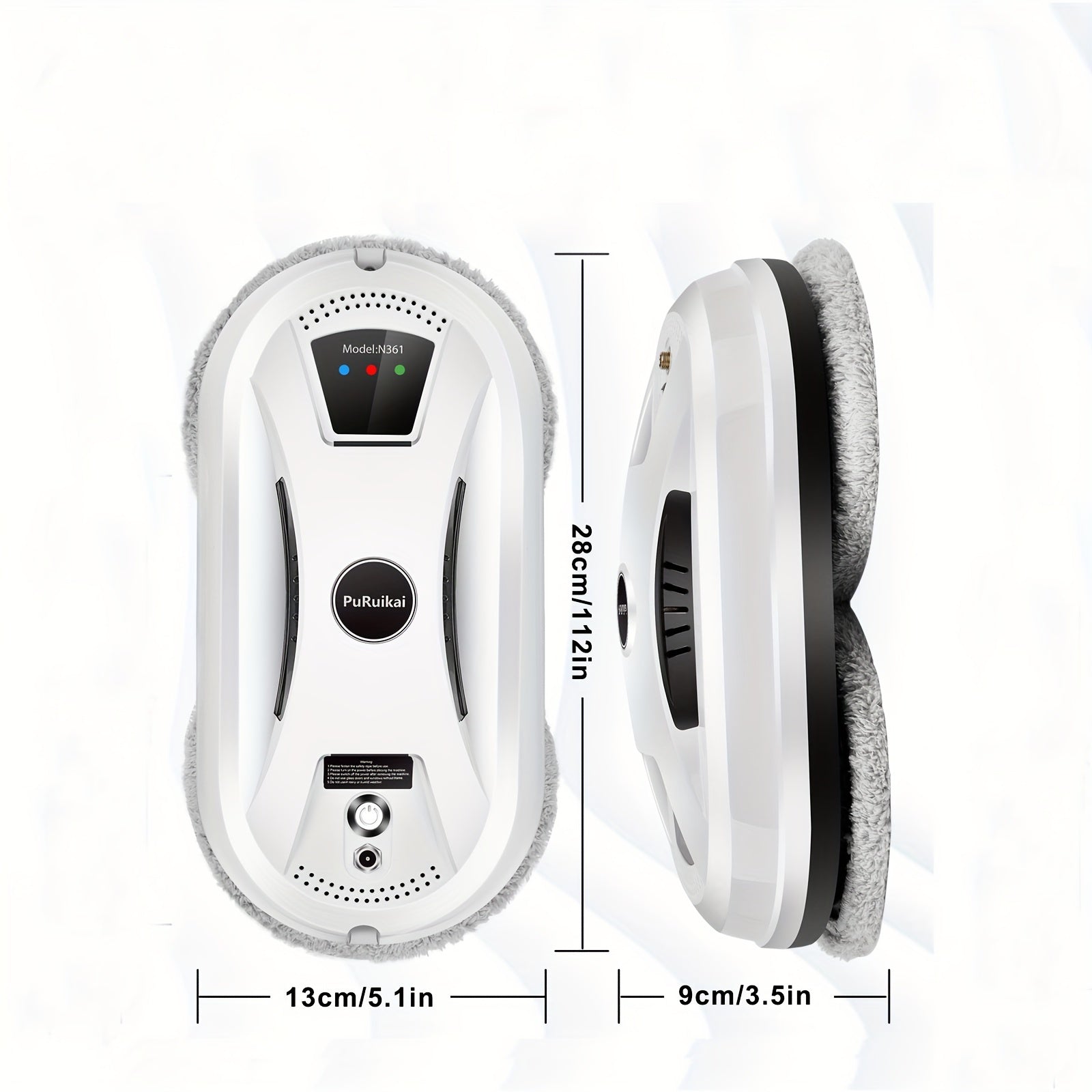 Nettoyeur de vitres automatique – Robot intelligent avec chiffons en microfibre et moteur d’aspiration pour fenêtres, miroirs et portes vitrées | Sulvida