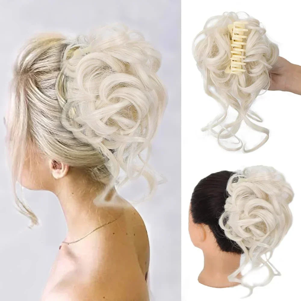Chignon Clip-in avec Volume et Boucles pour Effet Plein – Postiche Instantané 18 Couleurs | Sulvida