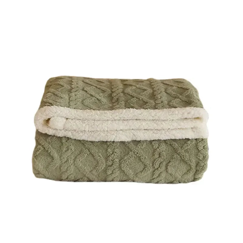 Luxueuse couverture d’hiver épaisse en laine d’agneau 70x100-200x230 cm, plaid en polaire WarmWool, couverture thermique extra douce pour lit double ou simple | Sulvida