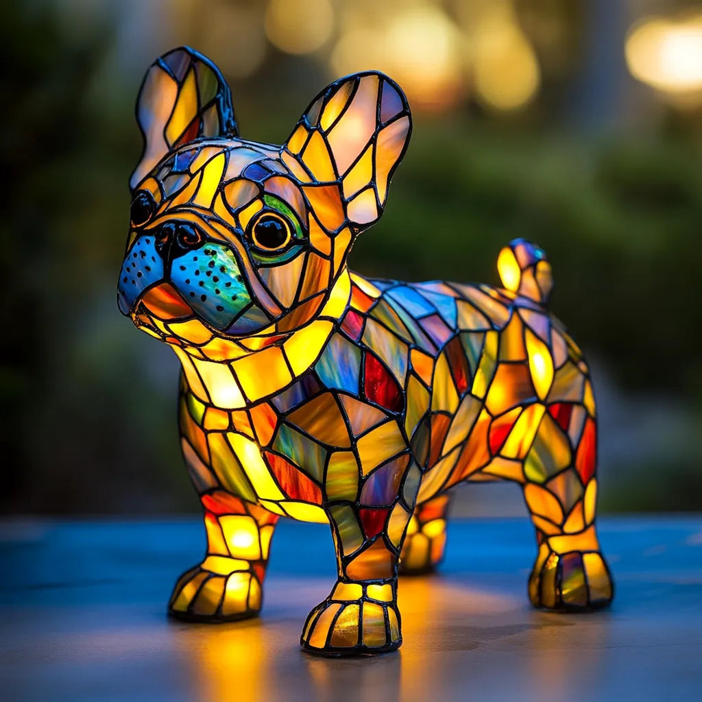 Lampe décorative pour chien faite main avec éclairage LED pour une décoration intérieure chaleureuse – lumière blanc chaud 3000K pour le salon, la chambre ou la chambre d’enfant | Sulvida