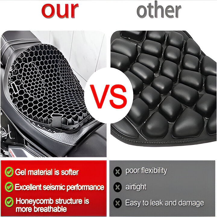 Coussin de selle pour moto pour les longs trajets – coussin confortable avec absorption des chocs et design antidérapant pour motards | Sulvida