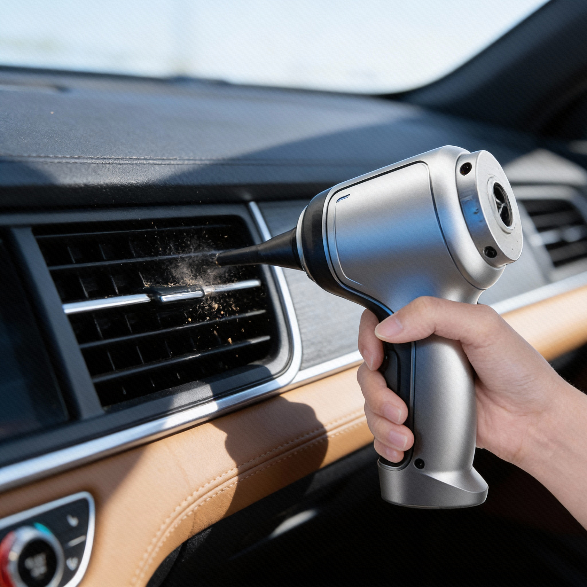 Aspirateur sans fil pour voiture — puissant aspirateur à main rechargeable pour le nettoyage en profondeur des sièges auto, tapis de sol et recoins difficiles d’accès — design léger avec plusieurs embouts | Sulvida