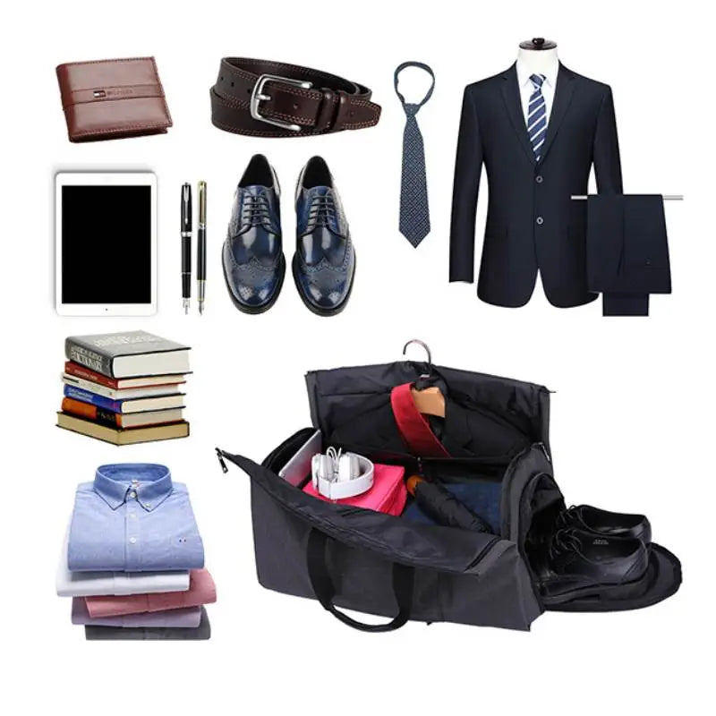 Sac de voyage multifonction à compartiments multiples – rangement organisé et tissu déperlant pour vêtements et chaussures | Sulvida