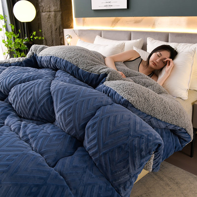 Couverture d’hiver Sherpa avec garnissage – plaid épais en polaire, extra-chaud et doux – pour lit deux personnes et salon – couvre-lit douillet | Sulvida