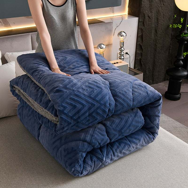 Couverture d’hiver Sherpa avec garnissage – plaid épais en polaire, extra-chaud et doux – pour lit deux personnes et salon – couvre-lit douillet | Sulvida