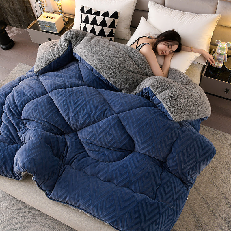 Couverture d’hiver Sherpa avec garnissage – plaid épais en polaire, extra-chaud et doux – pour lit deux personnes et salon – couvre-lit douillet | Sulvida