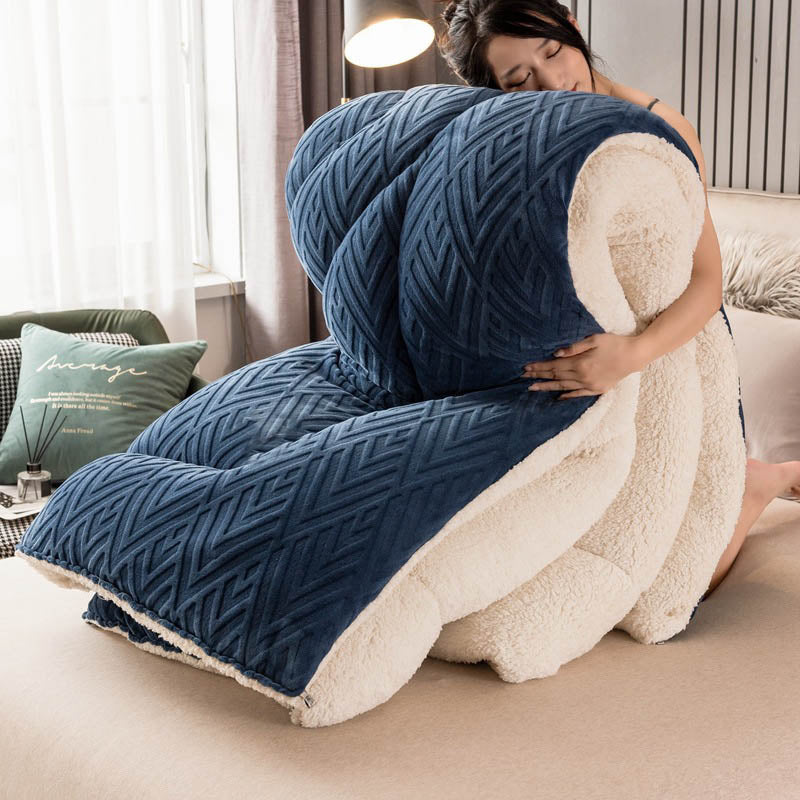 Couverture d’hiver Sherpa avec garnissage – plaid épais en polaire, extra-chaud et doux – pour lit deux personnes et salon – couvre-lit douillet | Sulvida