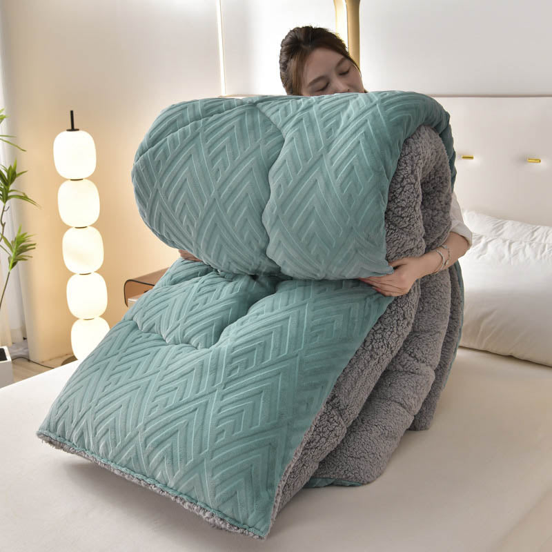 Couverture d’hiver Sherpa avec garnissage – plaid épais en polaire, extra-chaud et doux – pour lit deux personnes et salon – couvre-lit douillet | Sulvida
