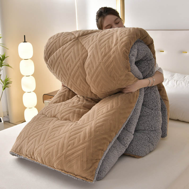 Couverture d’hiver Sherpa avec garnissage – plaid épais en polaire, extra-chaud et doux – pour lit deux personnes et salon – couvre-lit douillet | Sulvida