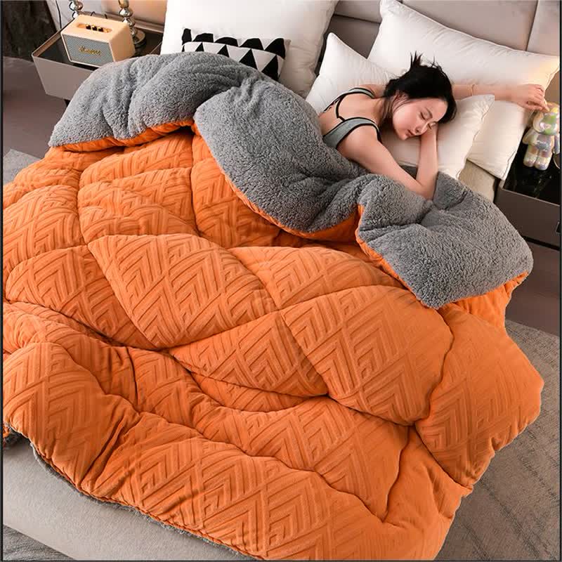 Couverture d’hiver Sherpa avec garnissage – plaid épais en polaire, extra-chaud et doux – pour lit deux personnes et salon – couvre-lit douillet | Sulvida
