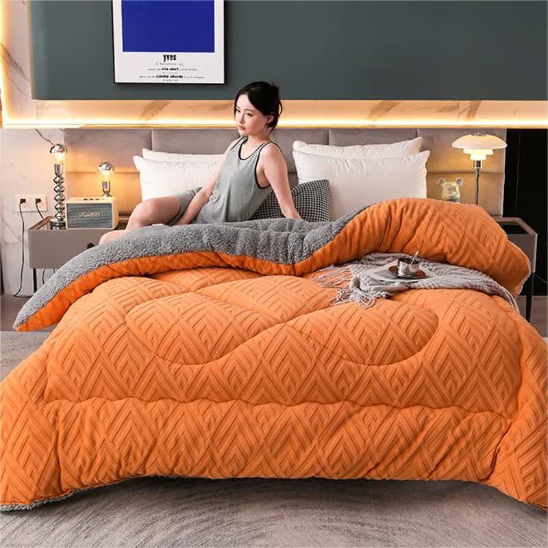 Couverture d’hiver Sherpa avec garnissage – plaid épais en polaire, extra-chaud et doux – pour lit deux personnes et salon – couvre-lit douillet | Sulvida