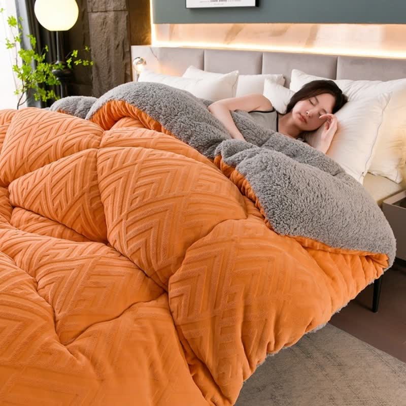 Couverture d’hiver Sherpa avec garnissage – plaid épais en polaire, extra-chaud et doux – pour lit deux personnes et salon – couvre-lit douillet | Sulvida