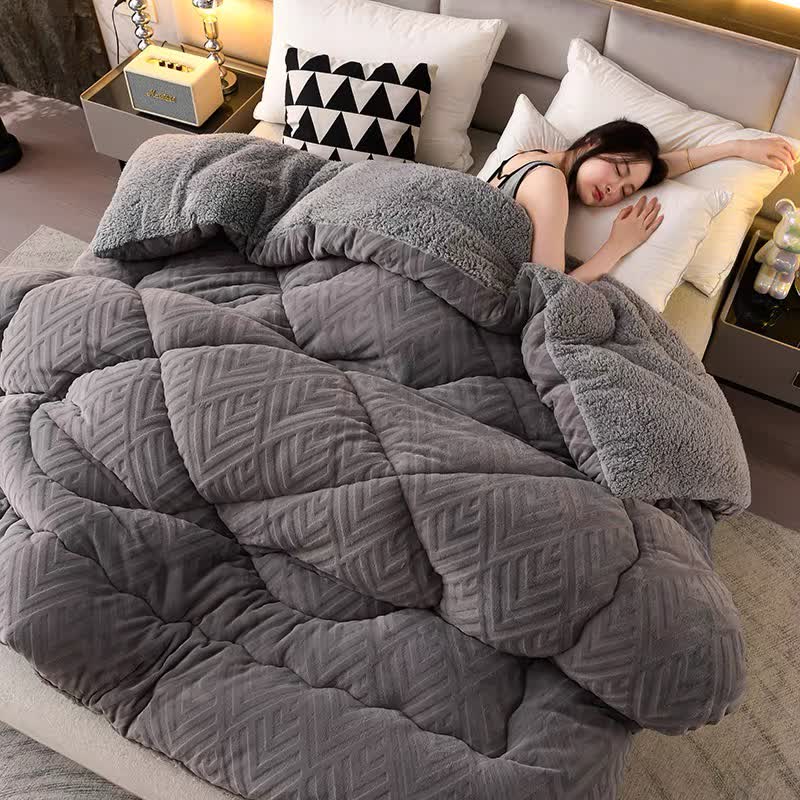 Couverture d’hiver Sherpa avec garnissage – plaid épais en polaire, extra-chaud et doux – pour lit deux personnes et salon – couvre-lit douillet | Sulvida