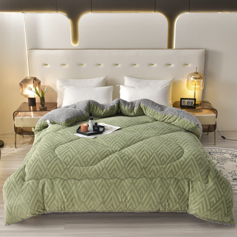 Couverture d’hiver Sherpa avec garnissage – plaid épais en polaire, extra-chaud et doux – pour lit deux personnes et salon – couvre-lit douillet | Sulvida