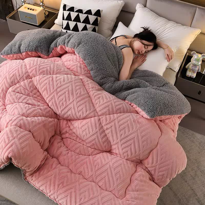 Couverture d’hiver Sherpa avec garnissage – plaid épais en polaire, extra-chaud et doux – pour lit deux personnes et salon – couvre-lit douillet | Sulvida