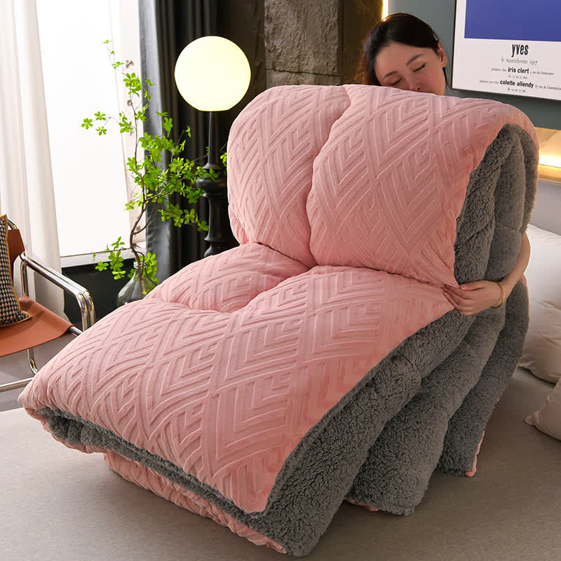 Couverture d’hiver Sherpa avec garnissage – plaid épais en polaire, extra-chaud et doux – pour lit deux personnes et salon – couvre-lit douillet | Sulvida