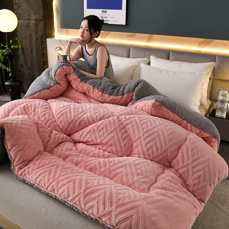 Couverture d’hiver Sherpa avec garnissage – plaid épais en polaire, extra-chaud et doux – pour lit deux personnes et salon – couvre-lit douillet | Sulvida