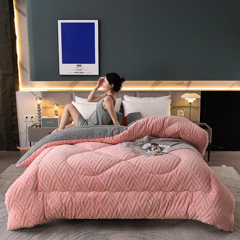 Couverture d’hiver Sherpa avec garnissage – plaid épais en polaire, extra-chaud et doux – pour lit deux personnes et salon – couvre-lit douillet | Sulvida
