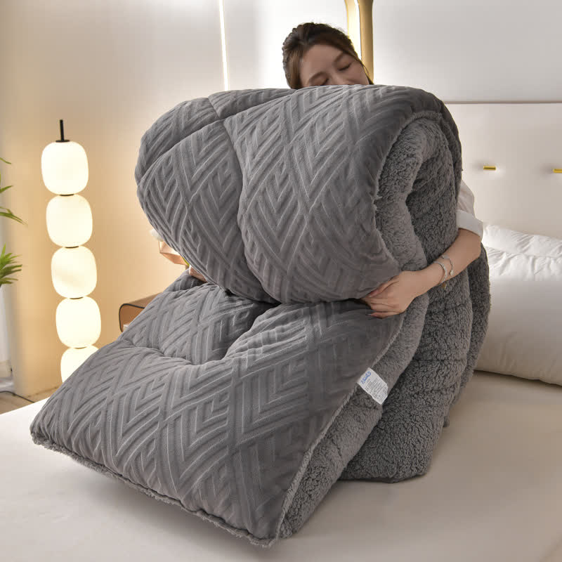 Couverture d’hiver Sherpa avec garnissage – plaid épais en polaire, extra-chaud et doux – pour lit deux personnes et salon – couvre-lit douillet | Sulvida