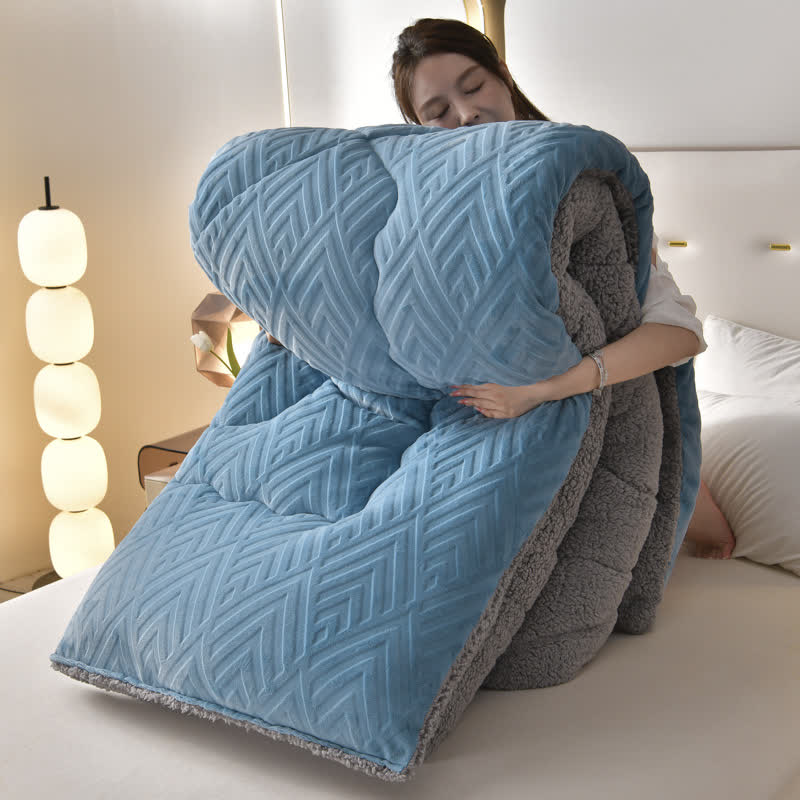 Couverture d’hiver Sherpa avec garnissage – plaid épais en polaire, extra-chaud et doux – pour lit deux personnes et salon – couvre-lit douillet | Sulvida