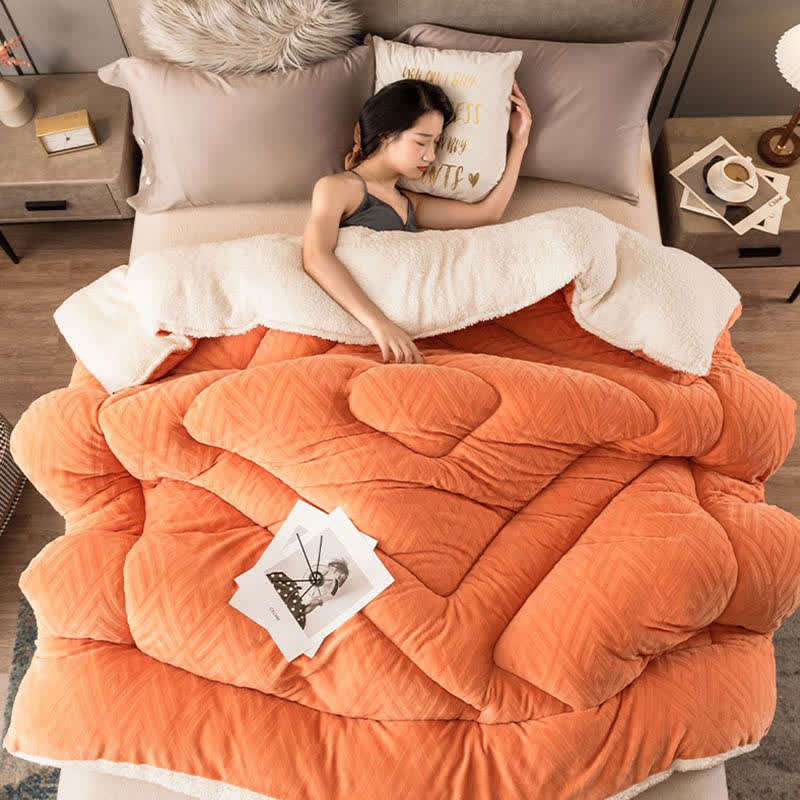 Couverture d’hiver Sherpa avec garnissage – plaid épais en polaire, extra-chaud et doux – pour lit deux personnes et salon – couvre-lit douillet | Sulvida