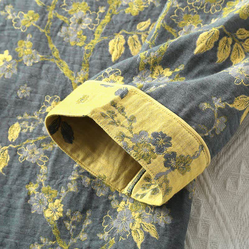 Ensemble de vêtements d’intérieur luxueux en coton jacquard de style vintage – Tenue d’intérieur ultra-douce pour se détendre, dormir et se relaxer à la maison | Sulvida