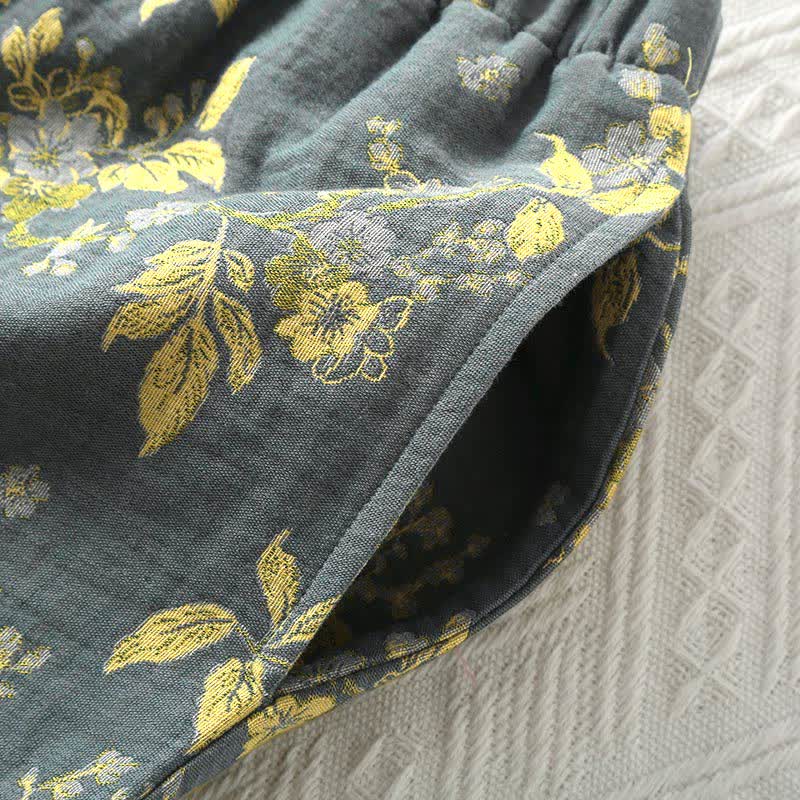 Ensemble de vêtements d’intérieur luxueux en coton jacquard de style vintage – Tenue d’intérieur ultra-douce pour se détendre, dormir et se relaxer à la maison | Sulvida