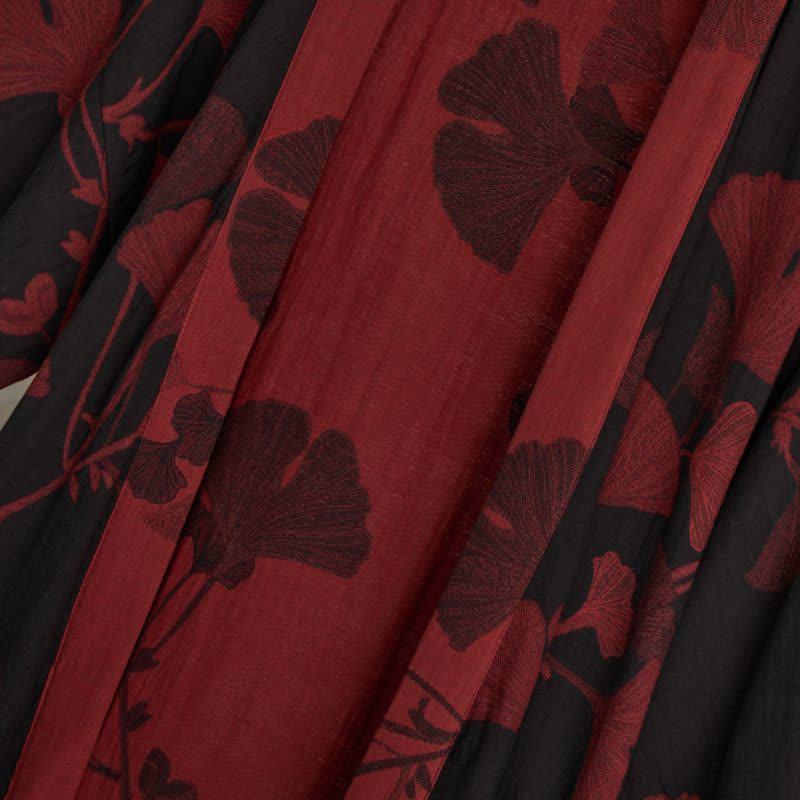 Kimono en coton avec grand motif de feuilles de ginkgo – Robe de chambre en gaze double couche pour femmes et hommes, vêtement d’intérieur en tissu éponge | Sulvida