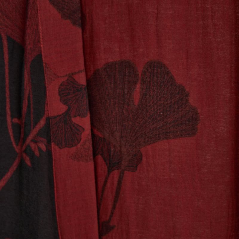 Kimono en coton avec grand motif de feuilles de ginkgo – Robe de chambre en gaze double couche pour femmes et hommes, vêtement d’intérieur en tissu éponge | Sulvida