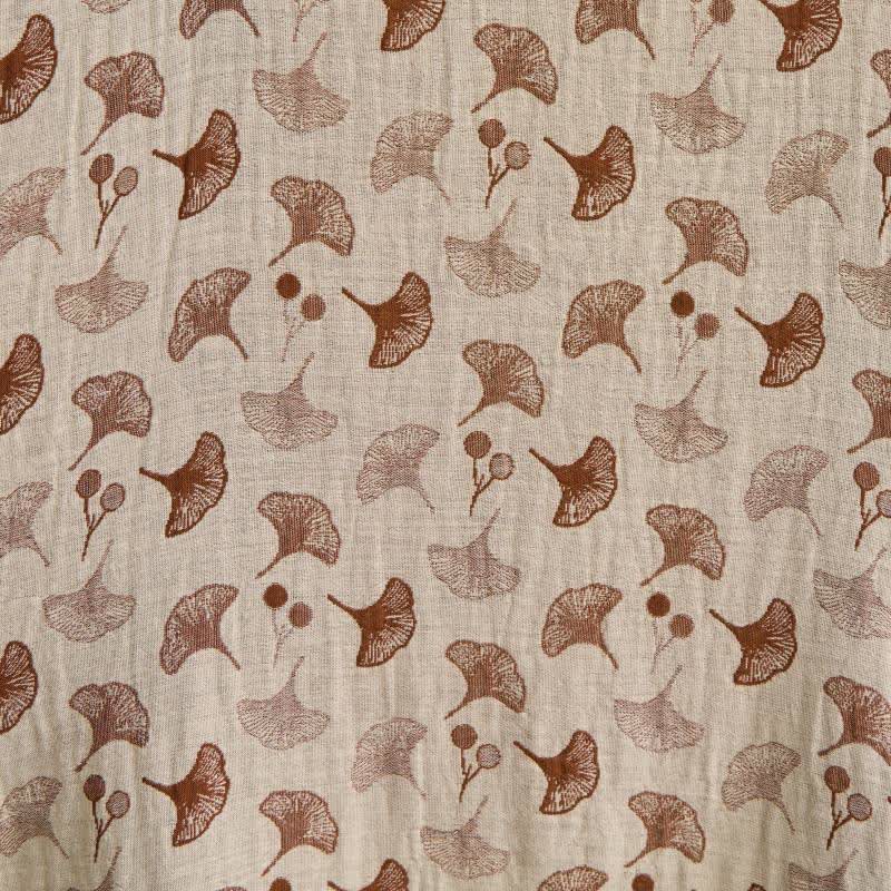 Peignoir kimono en coton avec motif de ginkgo – Robe de chambre bicolore en gaze de coton respirante – Vêtement de nuit unisexe avec taille réglable pour femmes et hommes | Sulvida