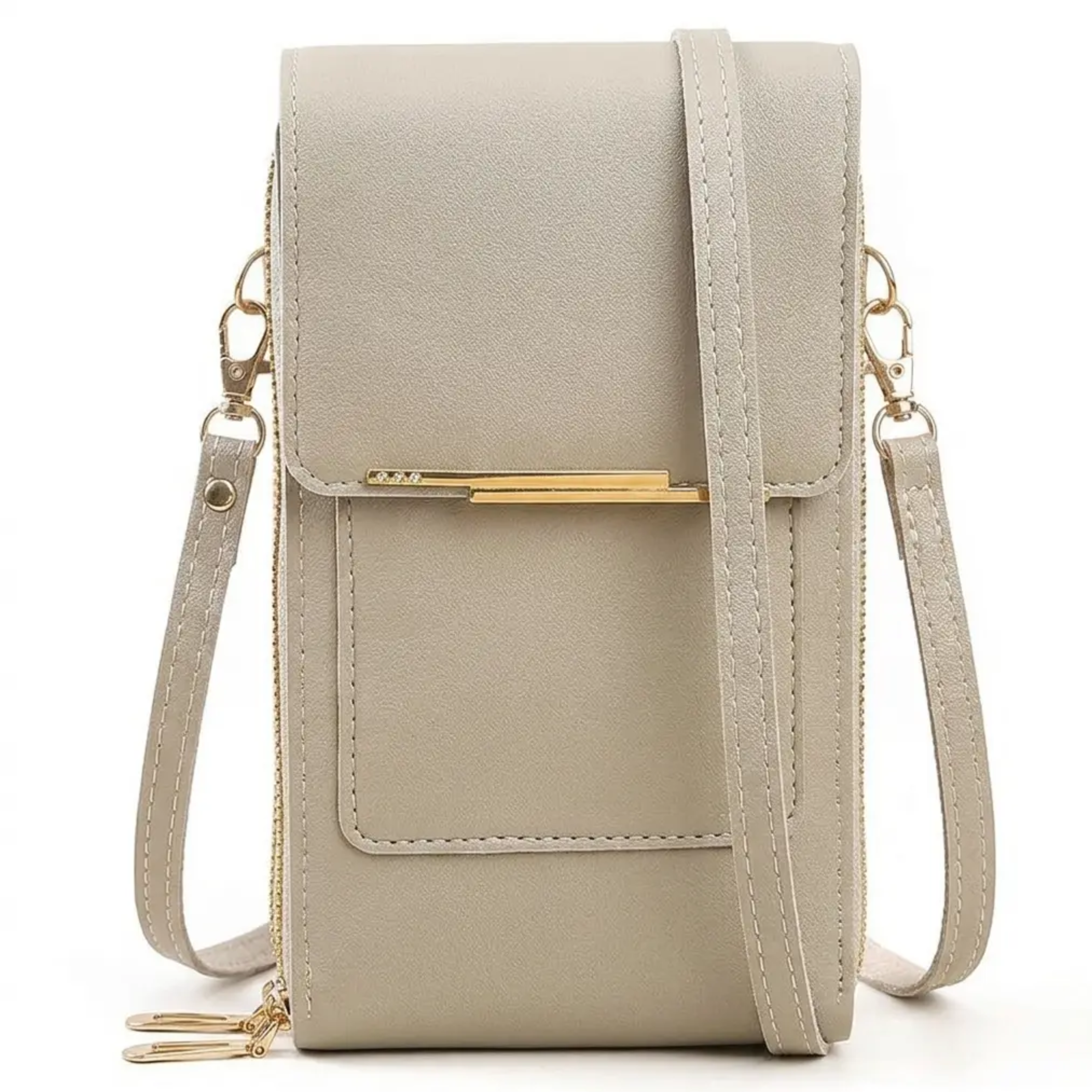 Pochette de téléphone bandoulière avec protection RFID et fenêtre tactile – Portefeuille sécurisé mains libres pour smartphones jusqu’à 6,7 pouces | Sulvida