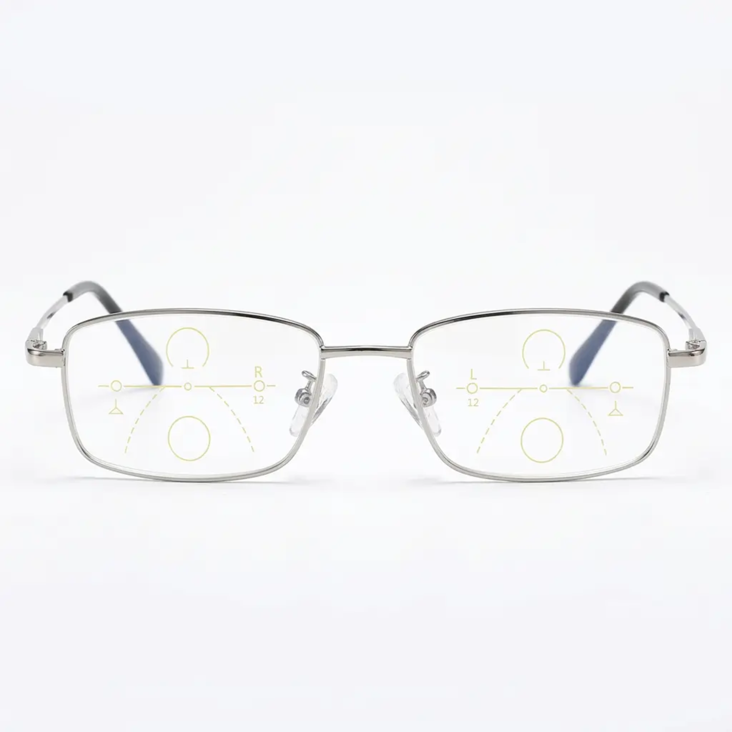 Lunettes de lecture progressives – Verres à trois zones, filtre lumière bleue, anti-reflet, monture métallique pour un confort universel | Sulvida