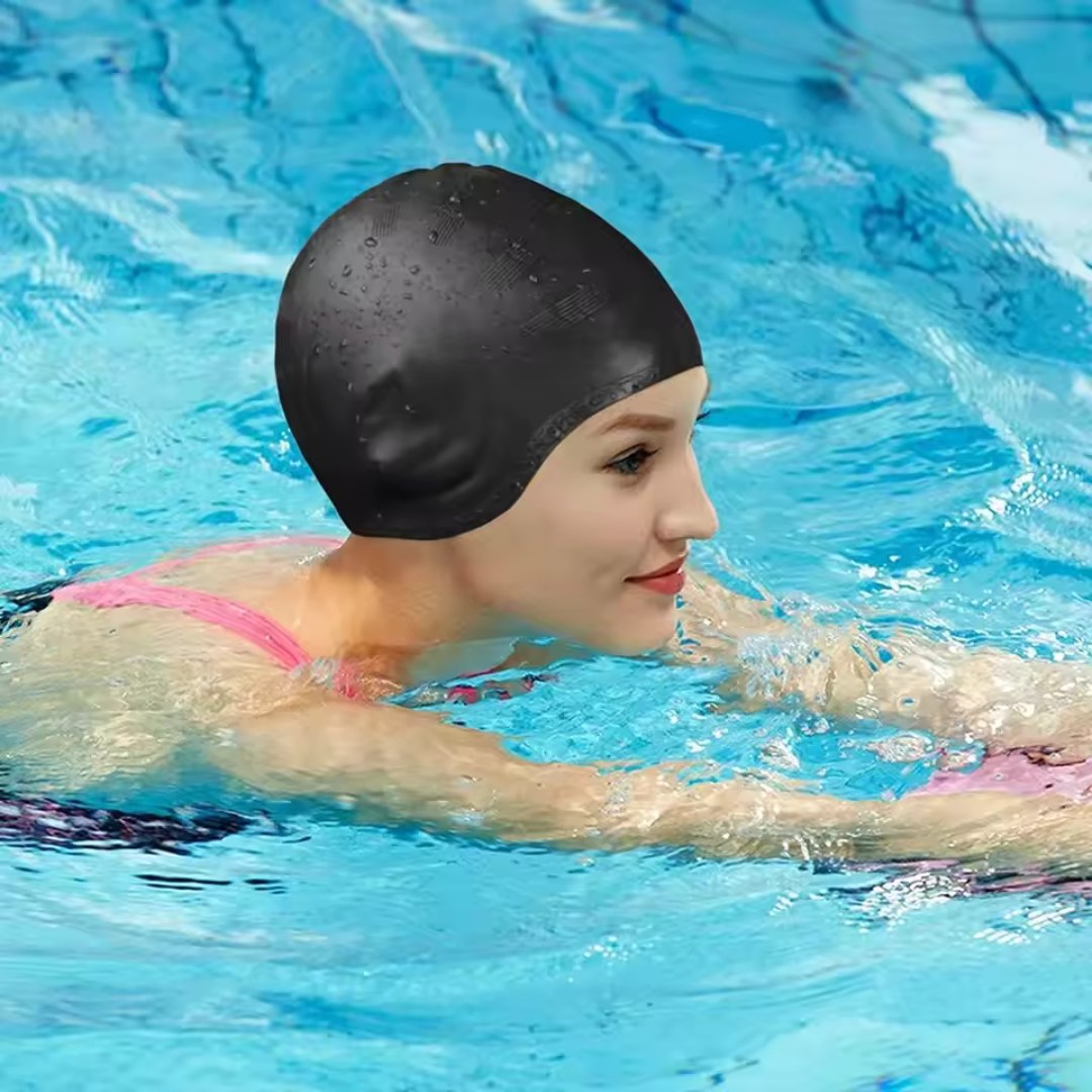 Bonnet de bain en silicone avec protection des oreilles – Étanche et confortable pour adultes | Sulvida