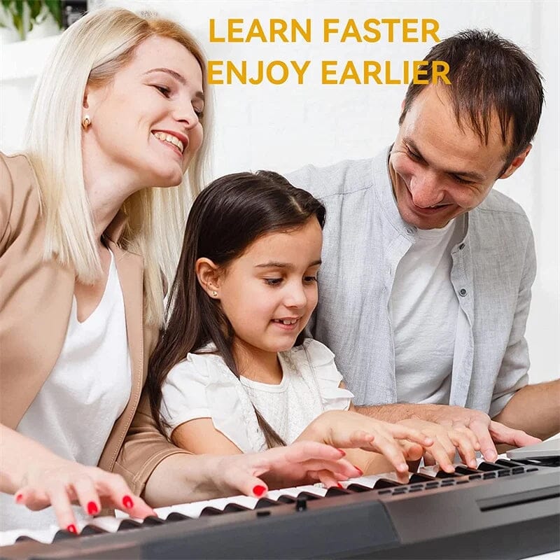 Étiquettes amovibles pour touches de piano 88 touches — Silicone avec notation musicale | Sulvida