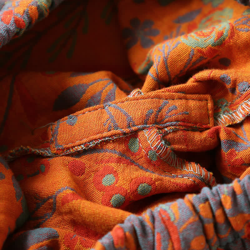Ensemble de vêtements d’intérieur vintage à motif de feuilles – pyjama en coton à motif jacquard classique pour femmes et hommes – tenue d’intérieur confortable | Sulvida