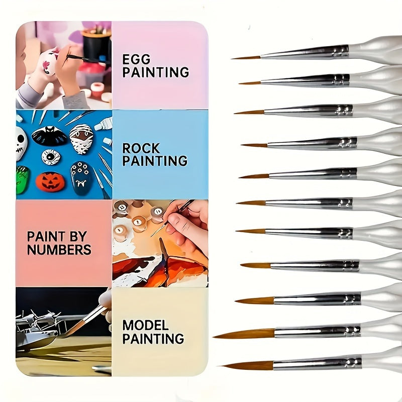 Set de pinceaux de précision pour les travaux de peinture minutieux – pinceaux professionnels à poils synthétiques et manche ergonomique | Sulvida